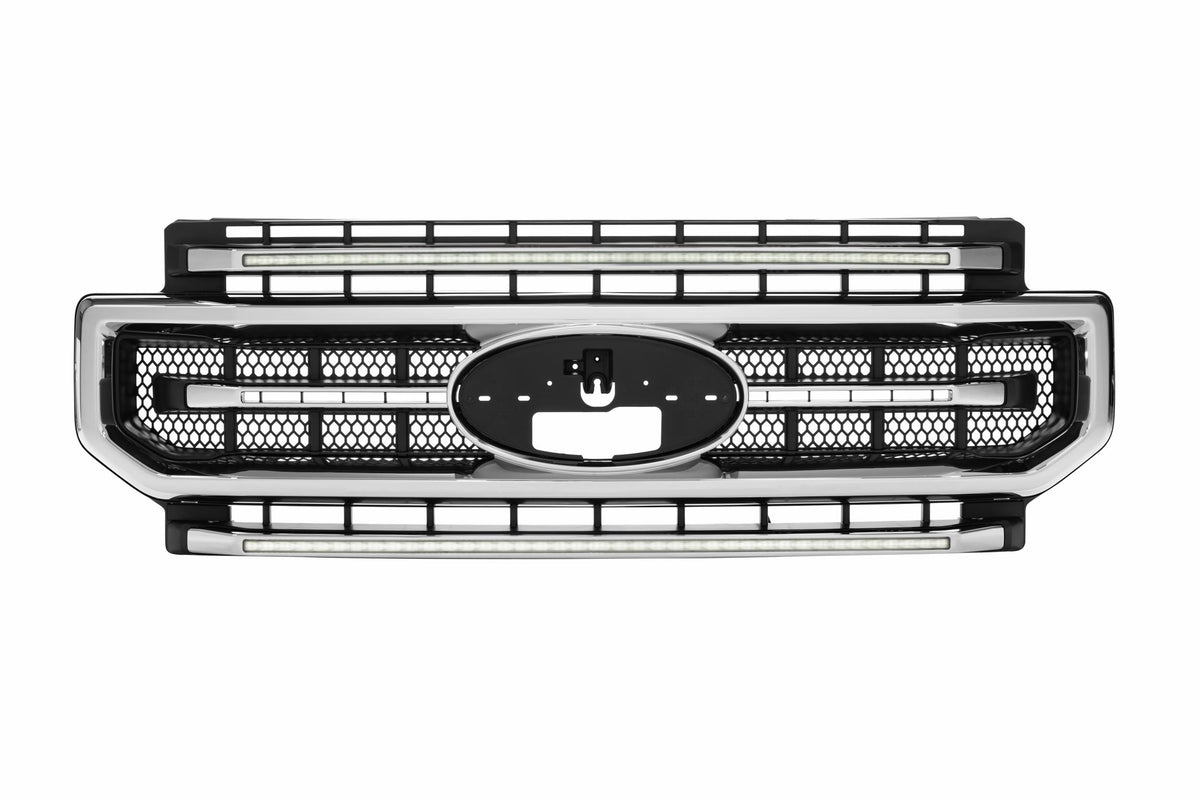Morimoto XBG LED Grille: Ford Super Duty (20-22 / Chrome / White DRL)