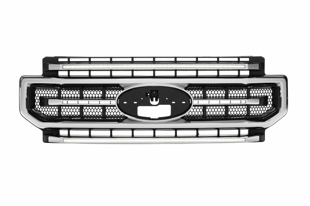 Morimoto XBG LED Grille: Ford Super Duty (20-22 / Chrome / White DRL)