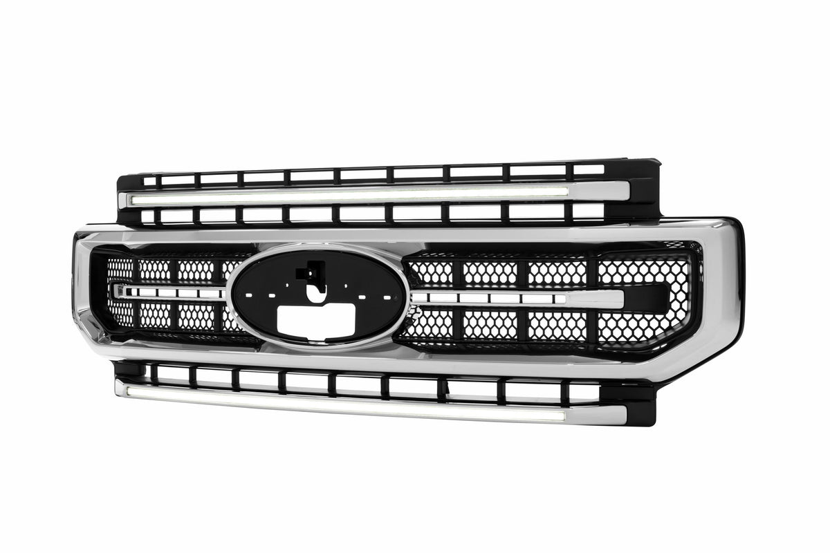 Morimoto XBG LED Grille: Ford Super Duty (20-22 / Chrome / White DRL)