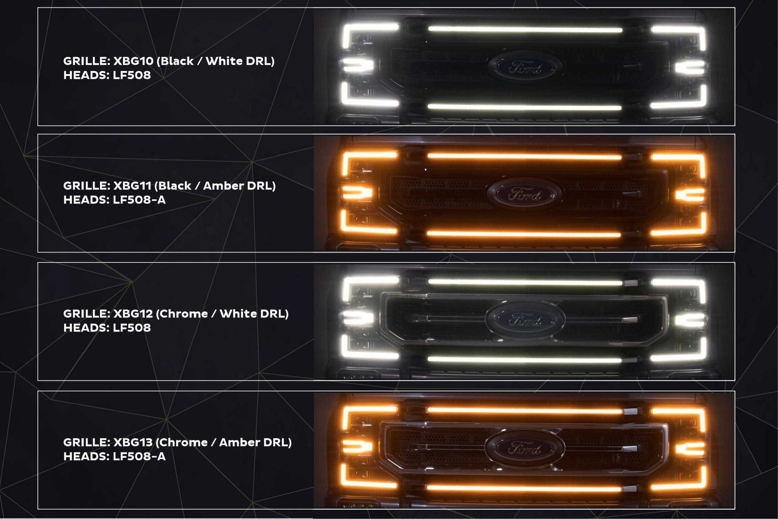 Morimoto XBG LED Grille: Ford Super Duty (20-22 / Chrome / White DRL)