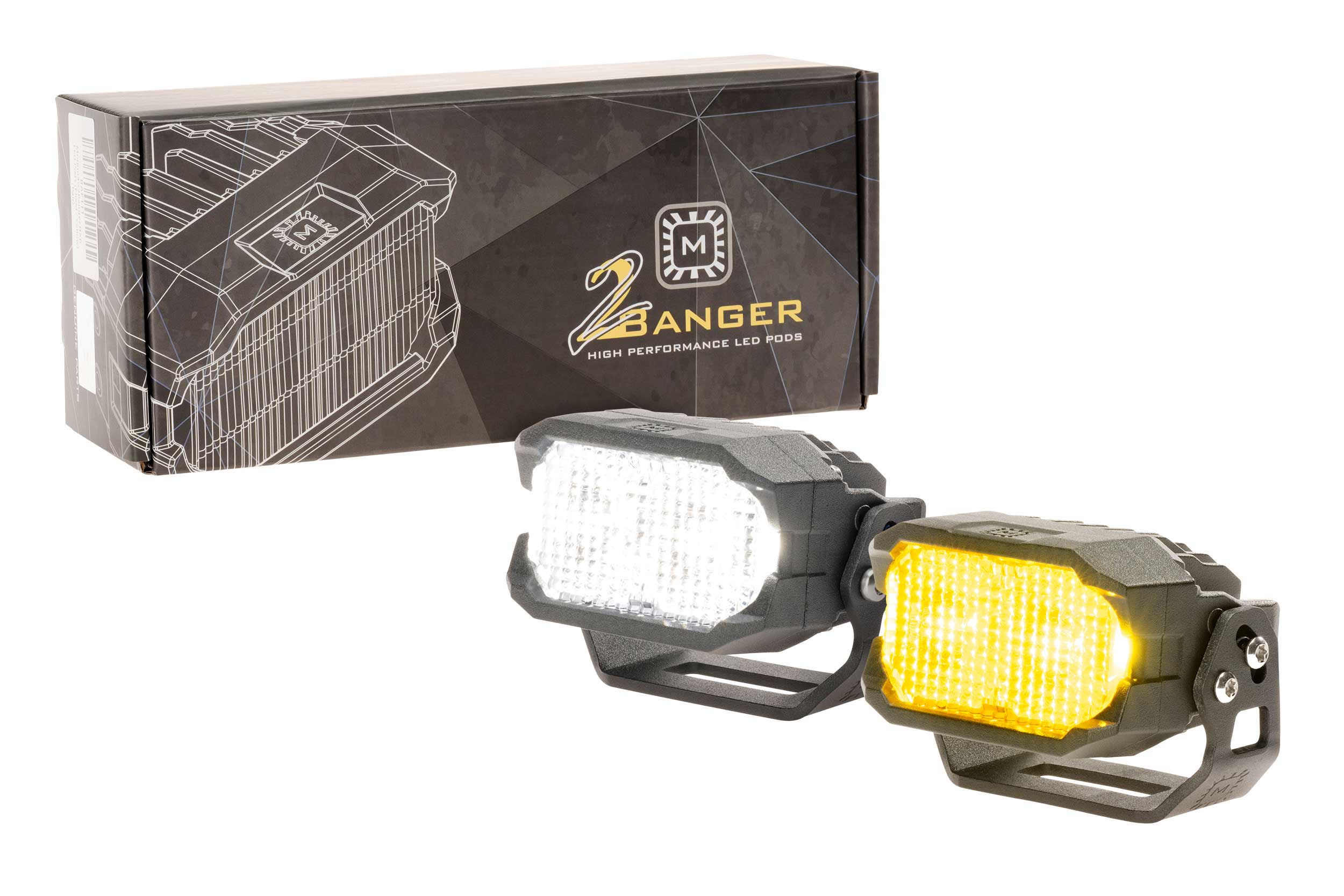 Morimoto 2Banger HXB LED Pods (Flood / White / Set)