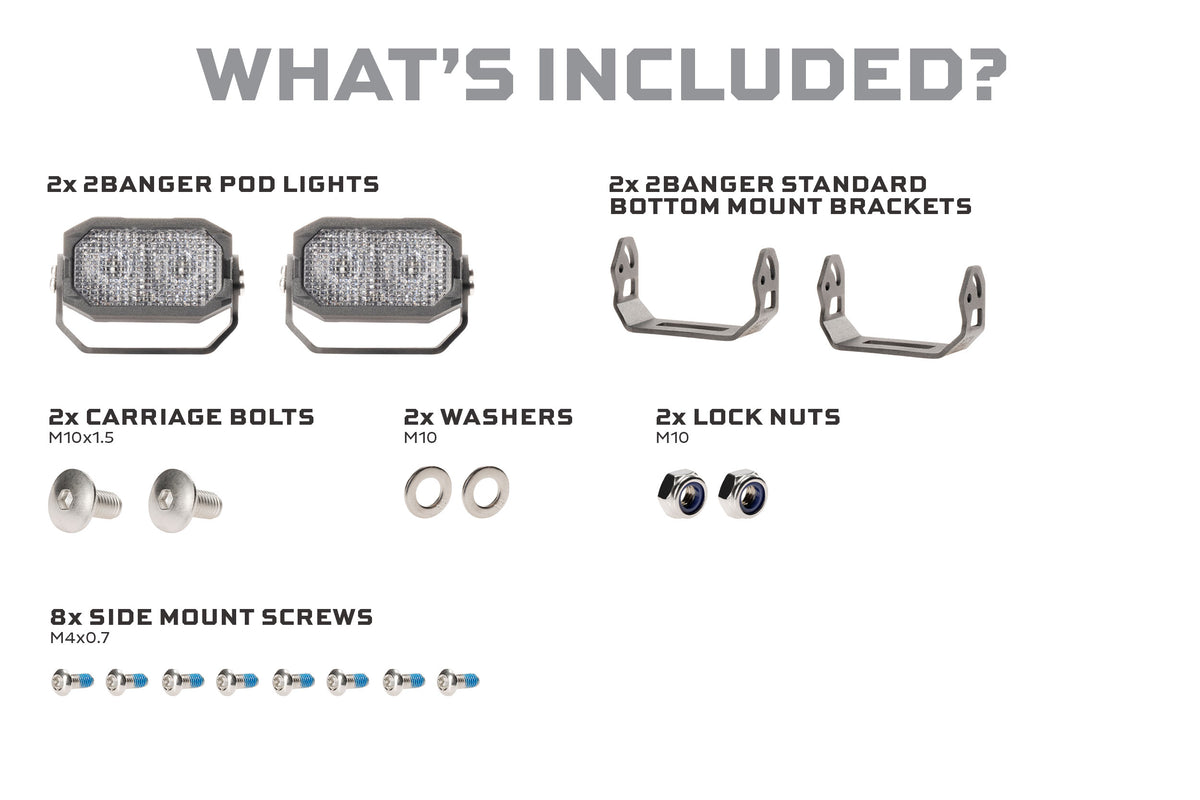 Morimoto 2Banger HXB LED Pods (Flood / White / Set)