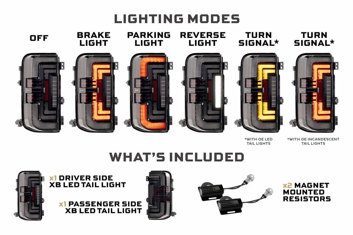 Morimoto XB LED Tail Lights: Ford Bronco (21+ / Smoked Lens / Set)