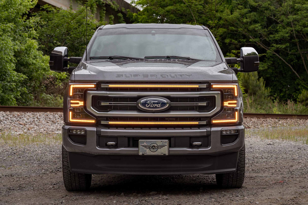 Morimoto XBG LED DRL Grille Inserts: Ford Super Duty Platinum (20-22 / Amber DRL / Set)