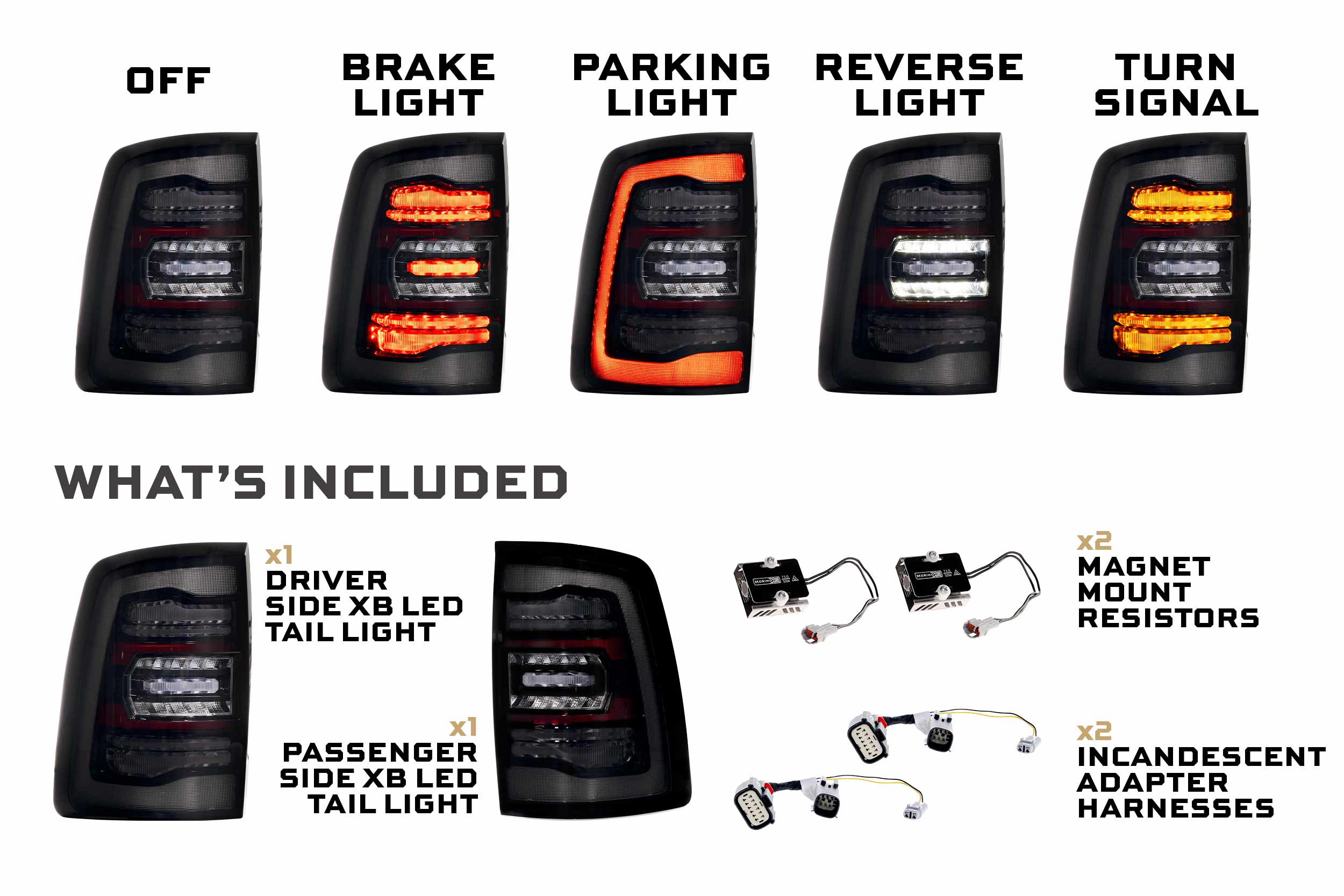 Morimoto XB LED Tail Lights: Ram HD (19-24 / Smoked Lens / Set)