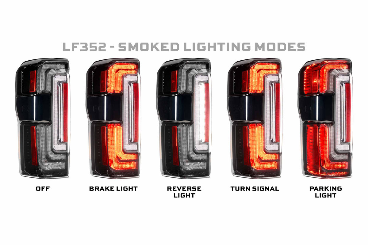 Morimoto XB LED Tail Lights: 23-27 Ford Super Duty (Smoked Lens / Set)