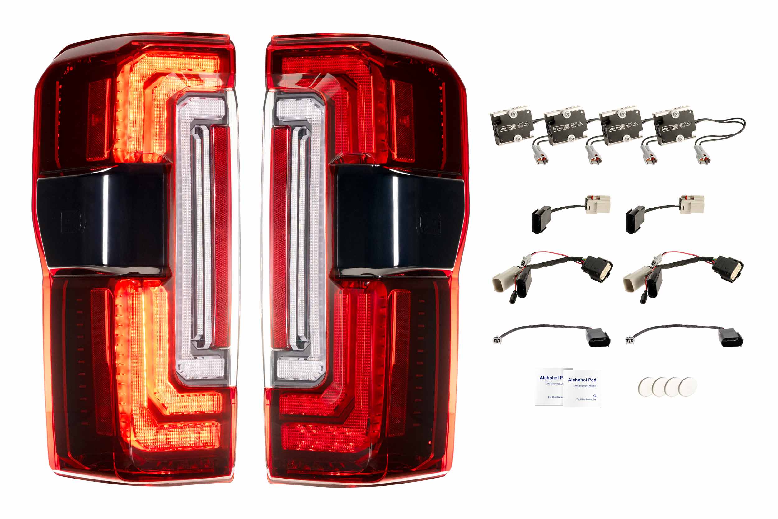 Morimoto XB LED Tail Lights: 23-27 Ford Super Duty (Red Lens / Set)