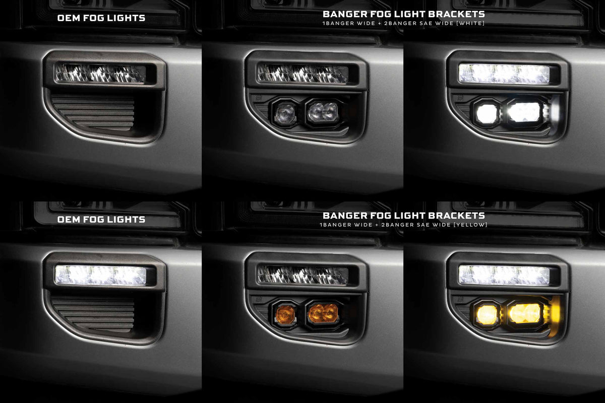 Morimoto Banger Fog Brackets: 20-22 Super Duty OE LED (Set)