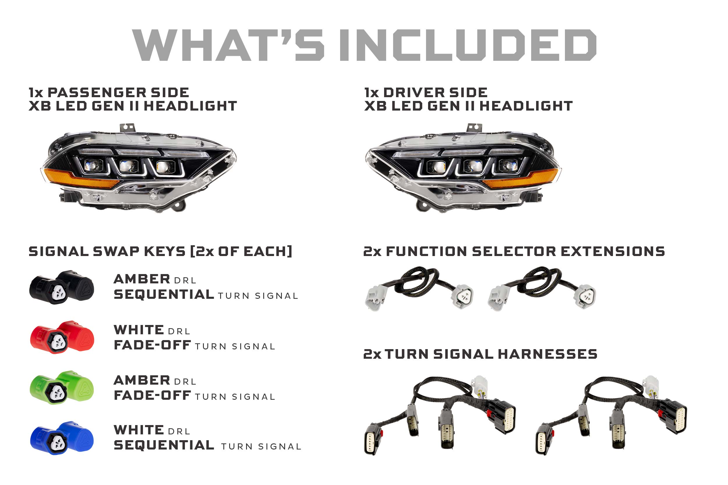 Morimoto XB LED Headlights: 18-23 Ford Mustang (Gen II / Set)