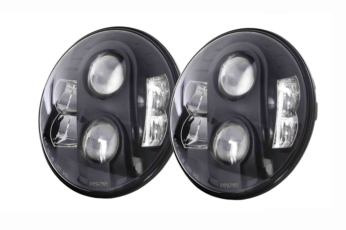 ProComp Pro Comp Jeep Headlights: 7" Round LED Hi/Lo (07-18 JK)