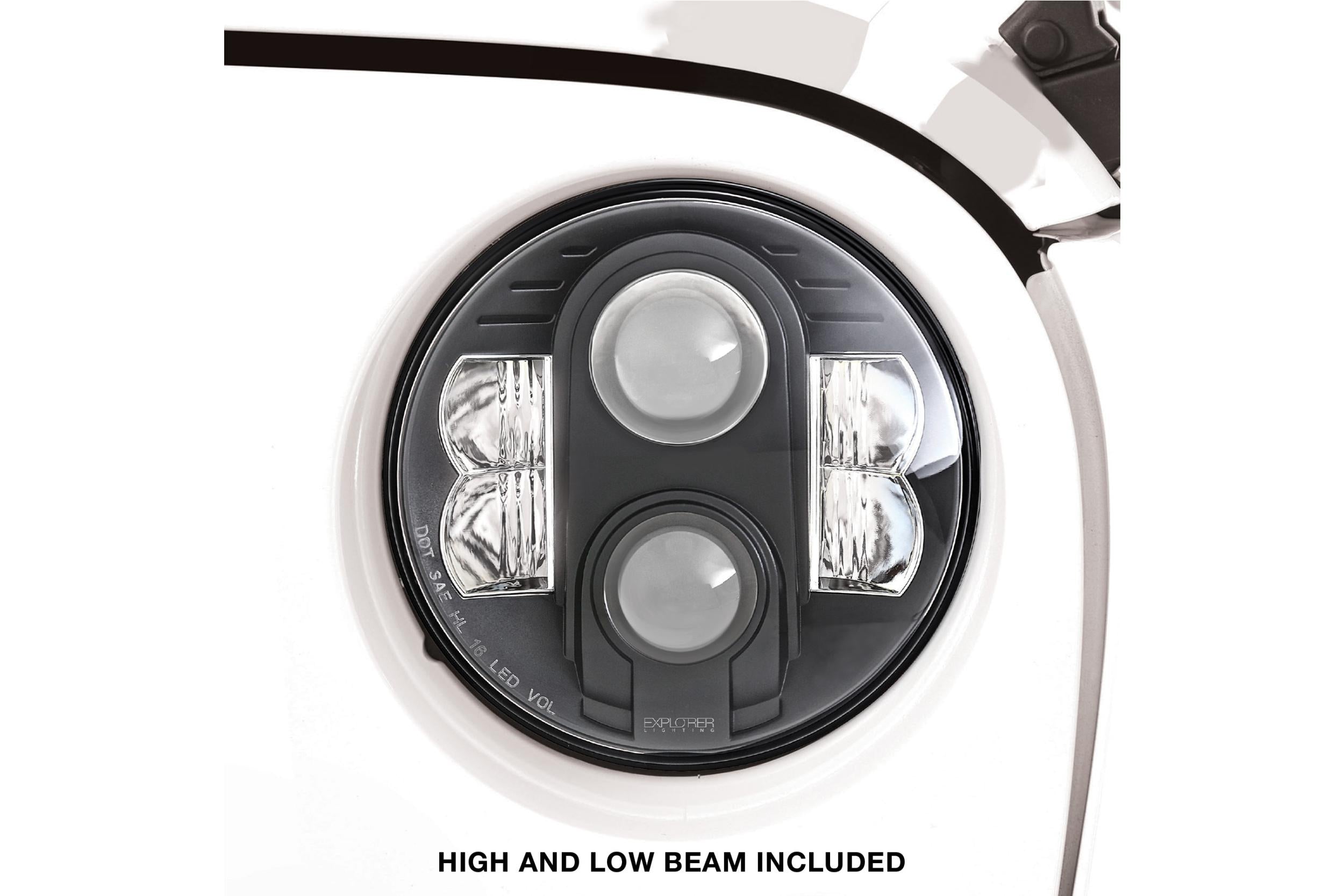 ProComp Pro Comp Jeep Headlights: 7" Round LED Hi/Lo (07-18 JK)