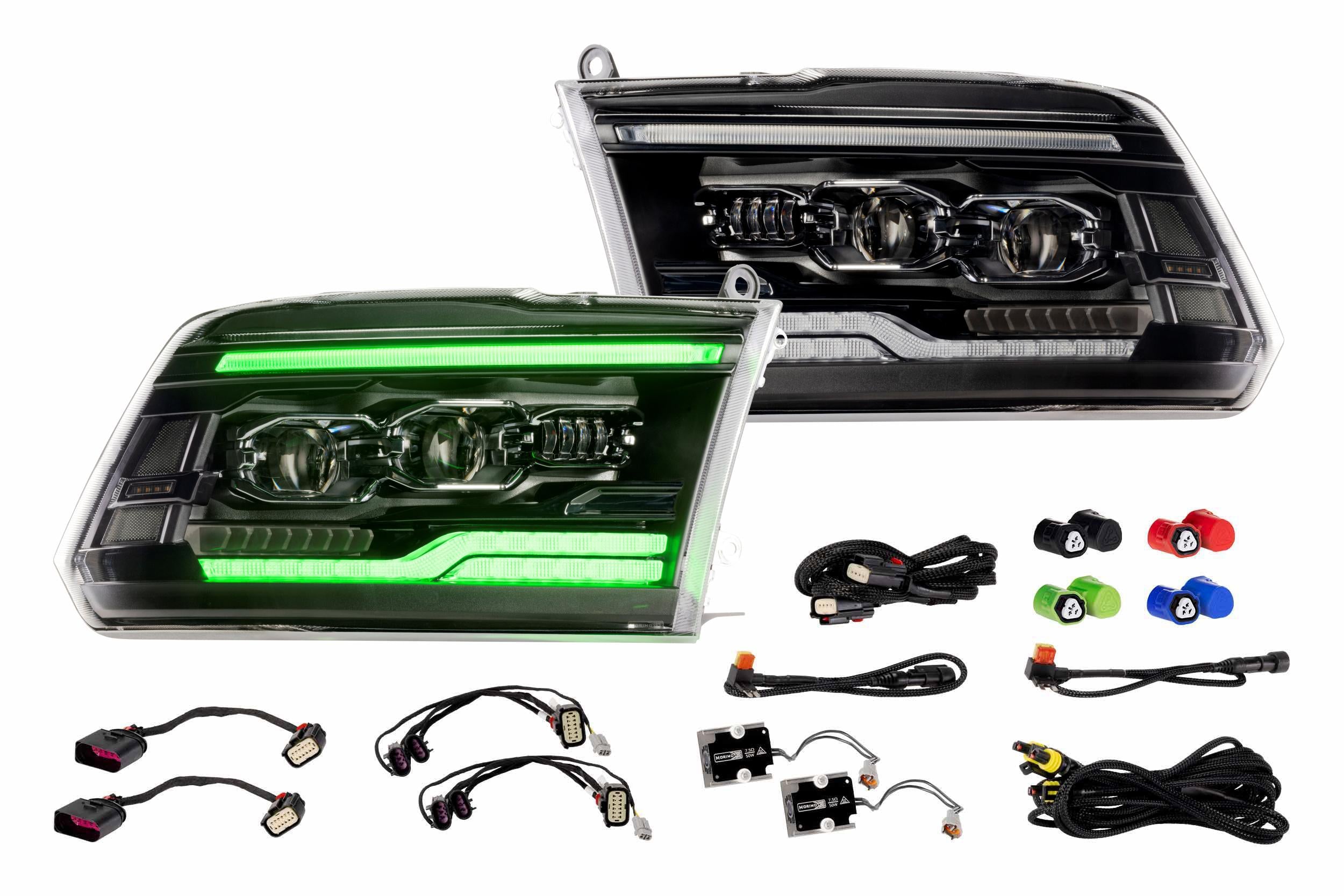 Morimoto XRGB Evo Headlights: 09-18 Dodge Ram (Set)