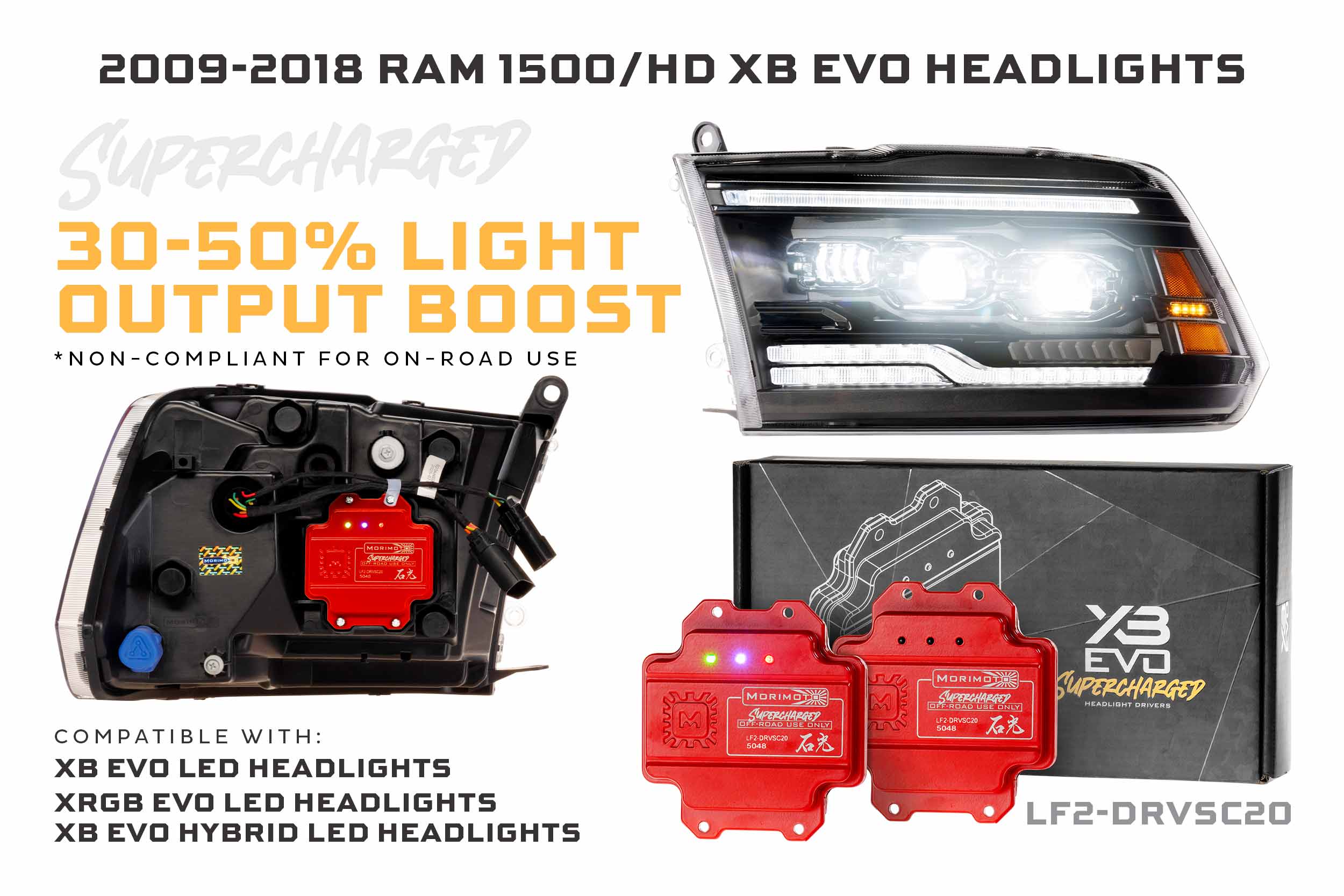 Morimoto XRGB Evo Headlights: 09-18 Dodge Ram (Set)