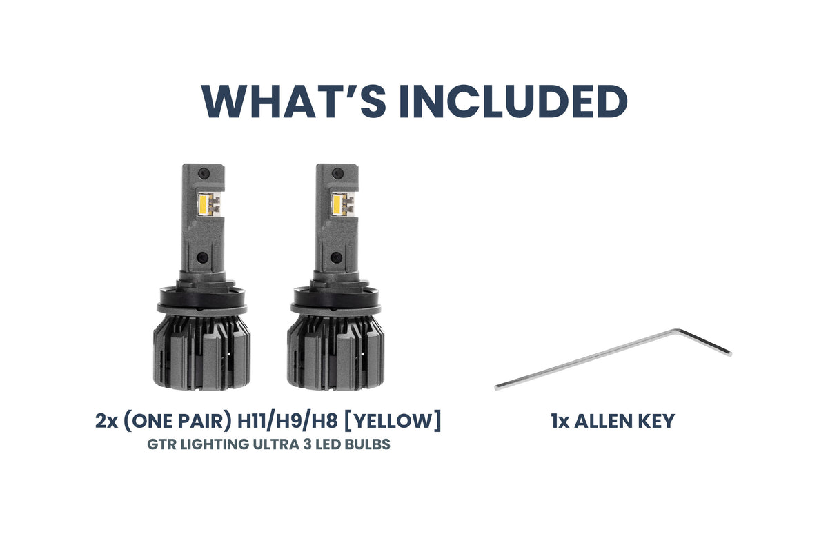 GTR Lighting H11/H9/H8: GTR Lighting Ultra 3 Yellow (Pair)