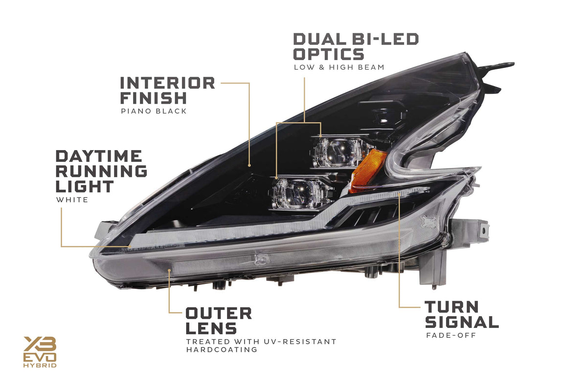 Morimoto XB Evo Hybrid Headlights: 09-21 Nissan 370Z (Set)