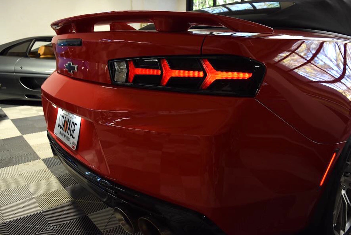 Morimoto XB LED Tail Lights: Chevrolet Camaro (16-18 / Red Lens Lambo / Set)