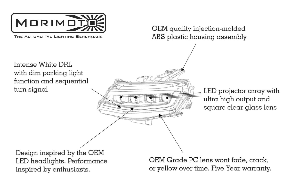 Morimoto XB LED Headlights: Chevrolet Camaro (16-18 / Set)