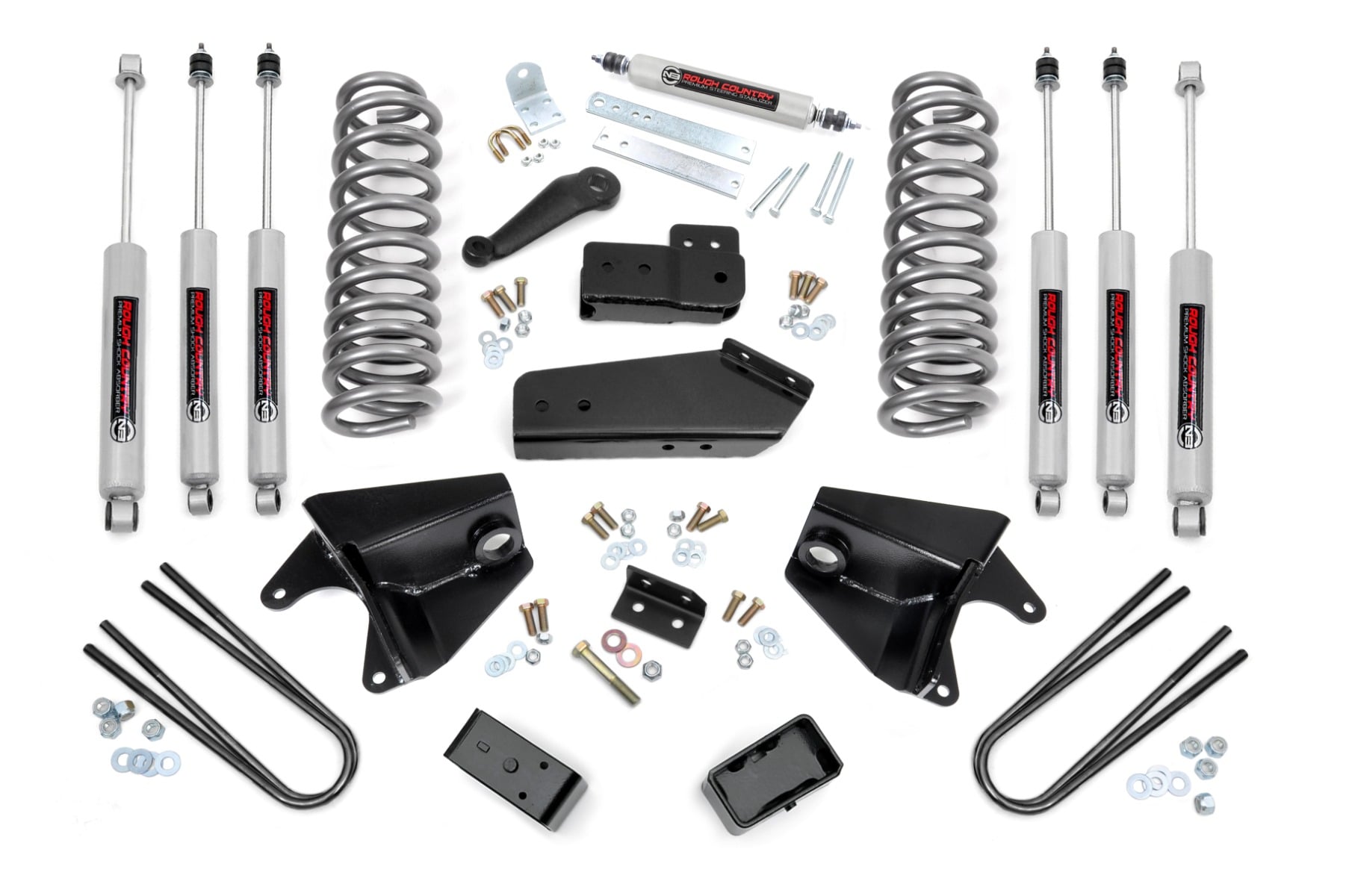 4 Inch Lift Kit | Quad Front Shocks | Rear Blocks | Ford F-150 4WD (80-96) image 2
