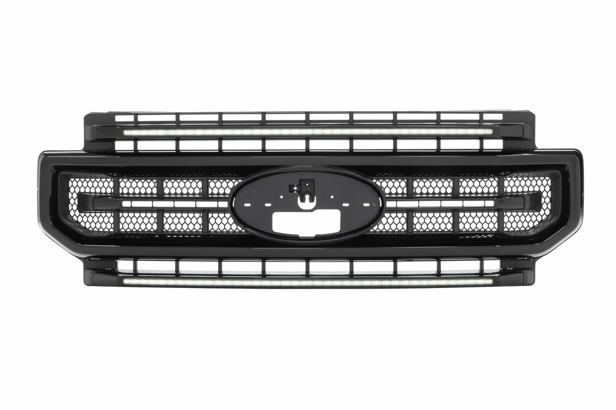 Morimoto XBG LED Grille: Ford Super Duty (20-22 / Black / White DRL)