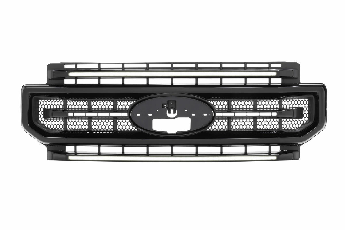 Morimoto XBG LED Grille: Ford Super Duty (20-22 / Black / White DRL)