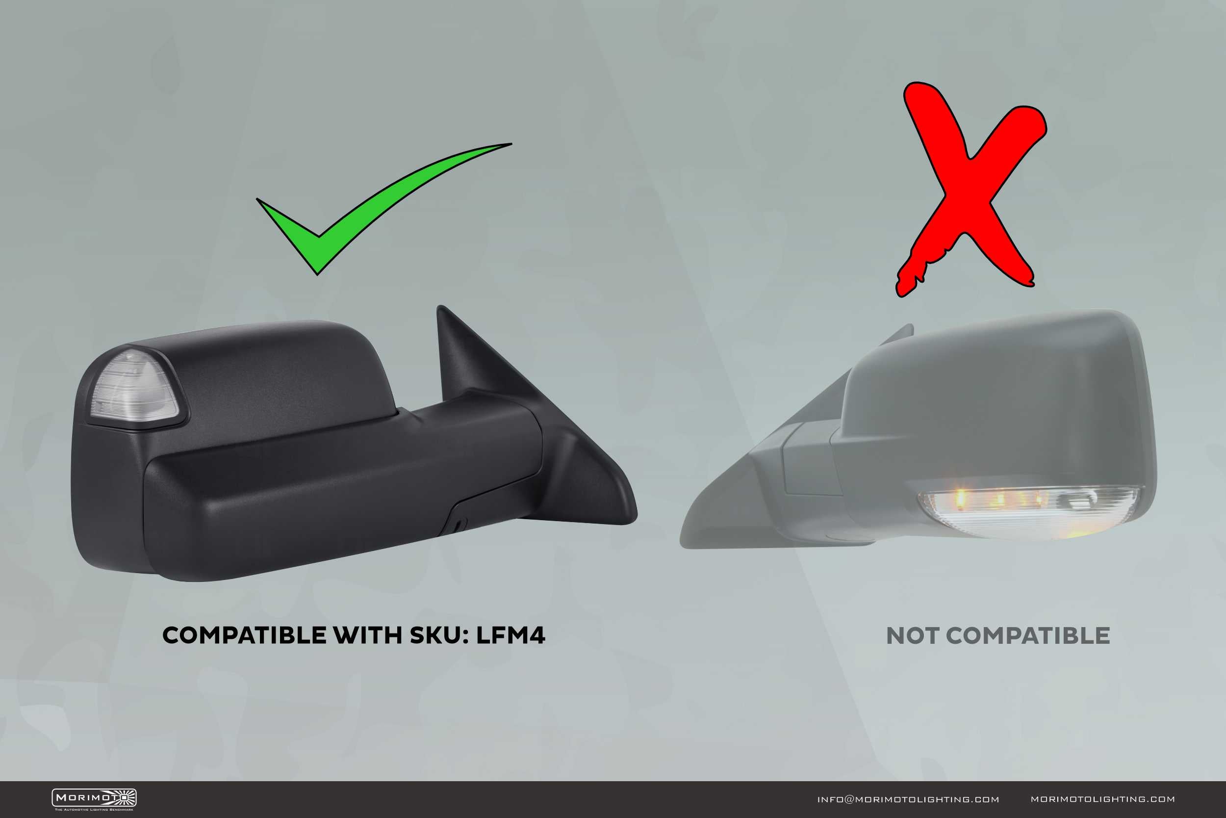 Morimoto XB LED Mirror Lights: Dodge Ram (09-18 / Top Corner / Set)