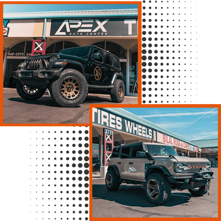 Apex Auto Center shop and off-road vehicle